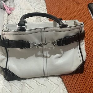 Coach Black and White Satchel